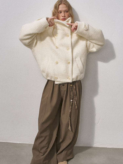 Furry Double Breasted Fur Jacket【s0000015228】