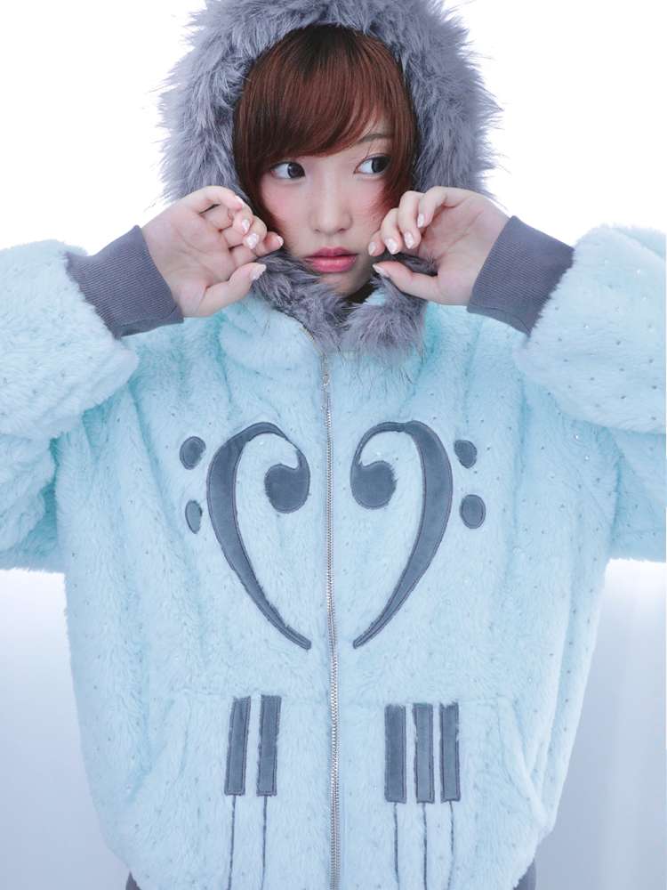 Mint Green Cotton Star Plush Hooded Jacket【s0000014693】