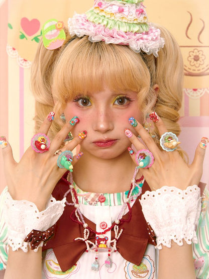 Pudding Bear Resin Colorful Earrings【s0000013353】