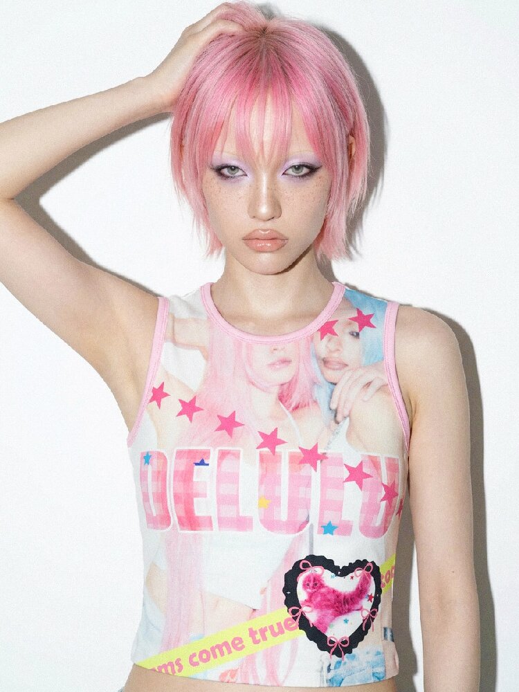 American Print Stretch Slim Vest【s0000016698】