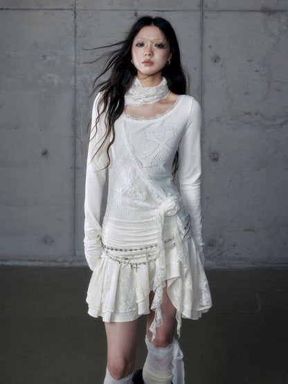 Stacked Neck One-Shoulder Dress【s0000013475】