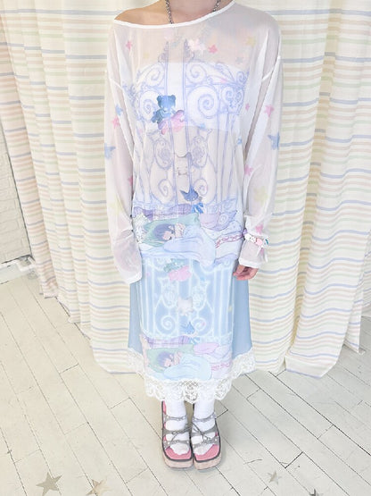 Artistic Lace Mesh Half Length Dress【s0000017479】