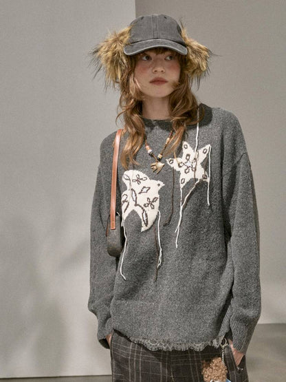 Unique Design Loose Long Sleeve Pullover【s0000014381】