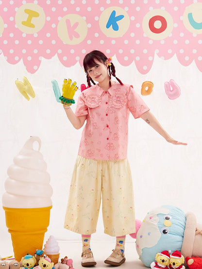 Animal Angel Bunny Collar Pink Shirt【s0000013190】