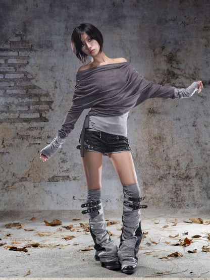 Faux Two-Piece Leggings Low-Rise Shorts【s0000014485】