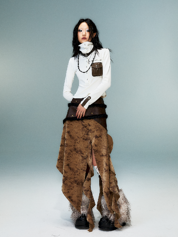 슬림 니트 긴 소매 바닥 셔츠 [S0000011480]