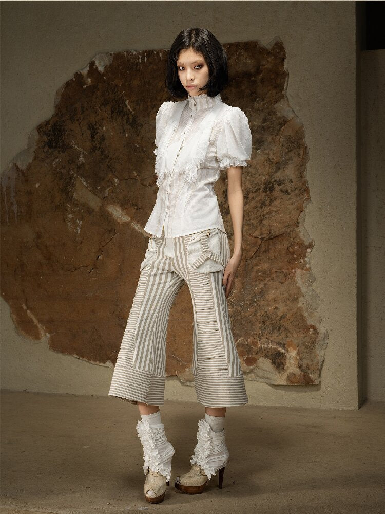 Dark Punk Cropped Gal Style Pants【s0000016889】
