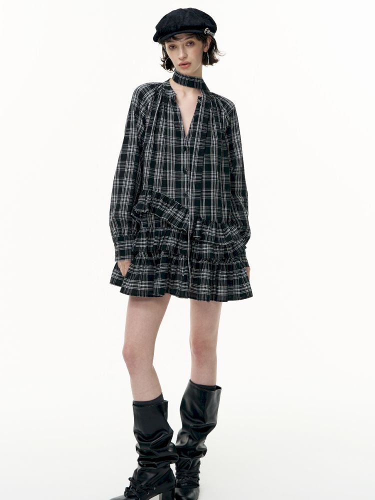 Plaid Ruffle Dress【s0000013739】