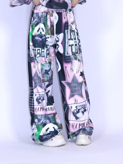 Panda Relaxed-Fit Wide-Leg Pants【s0000013976】