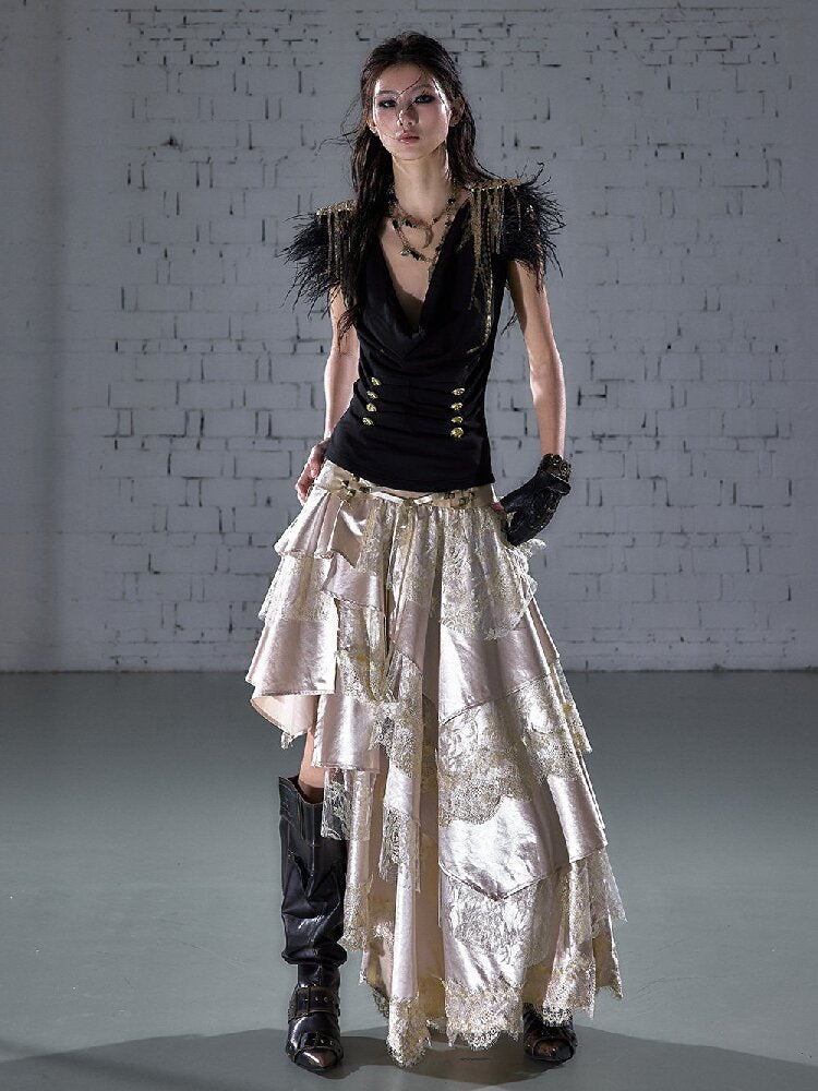 Parched Ostrich Feather Vest【s0000016200】