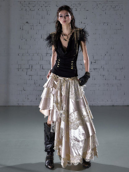 Parched Ostrich Feather Vest【s0000016200】