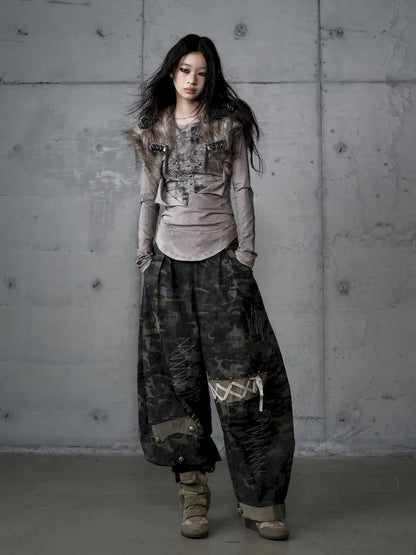 Punk Studded Fuzzy Mini Jacket【s0000014113】