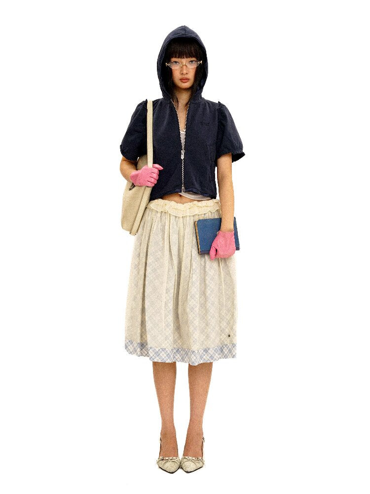Thin Plaid Bow Spliced Skirt【s0000016087】