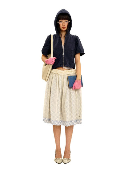 Thin Plaid Bow Spliced Skirt【s0000016087】