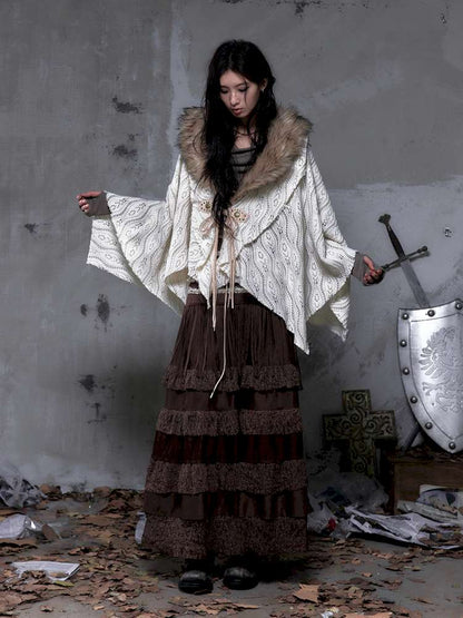 Lace Suede Fringe A-line Skirt【s0000014649】