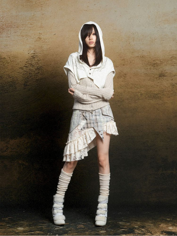 Wings Hot Rhinestone Hooded Short Tunic【s0000011818】