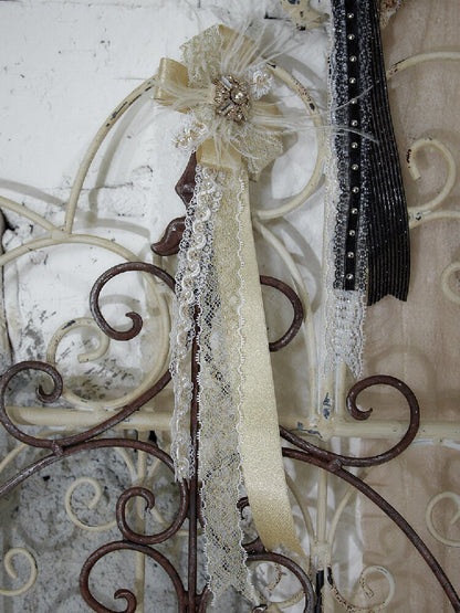 Court Lace Satin Ribbon Brooch【s0000017246】