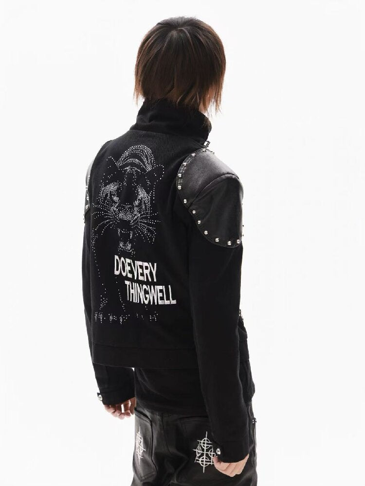 Leather Armor Rivet Canvas Jacket【s0000018352】