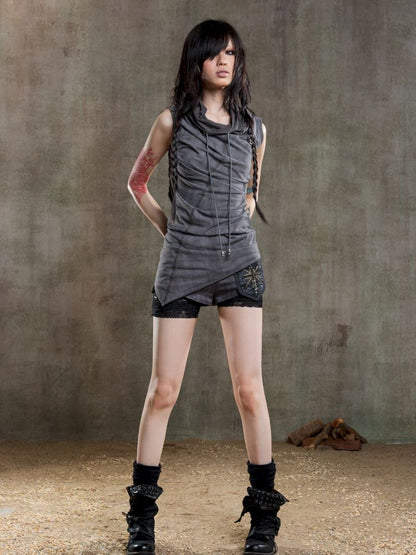 Irregular Pleated Multi-Wear Vest【s0000012658】