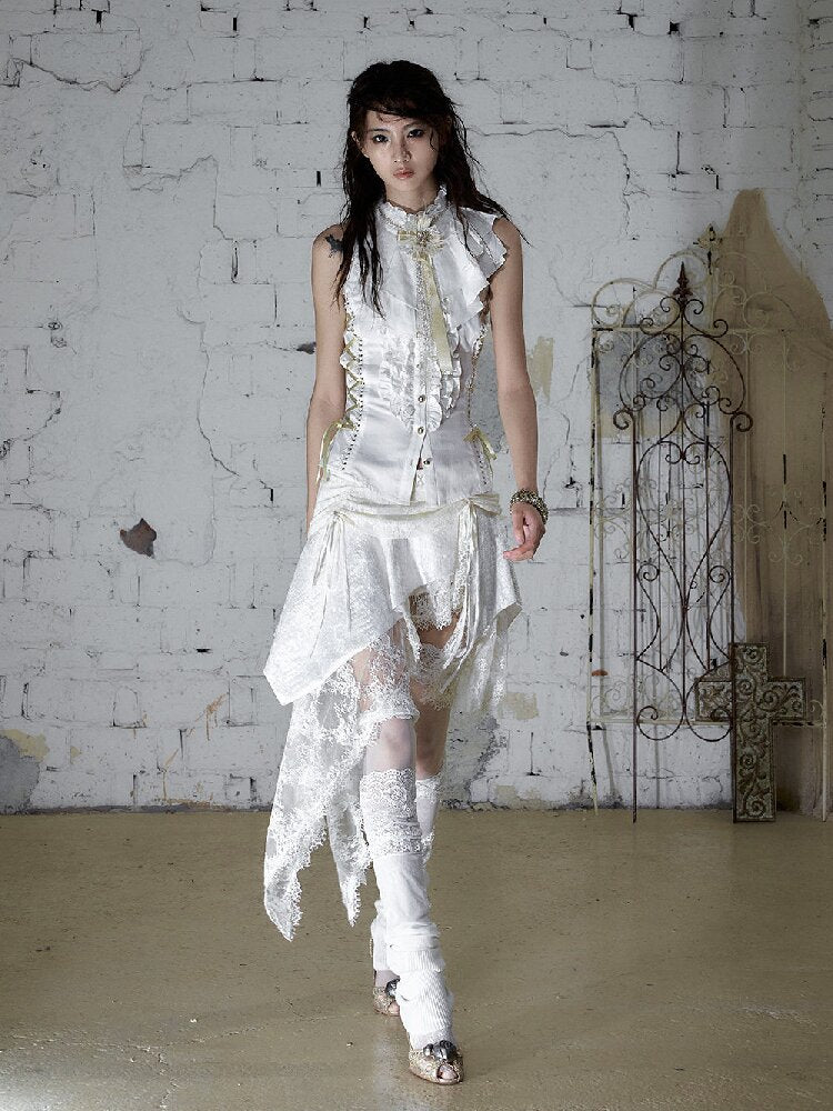 Medieval Ruffled Halter Camisole Top【s0000017235】