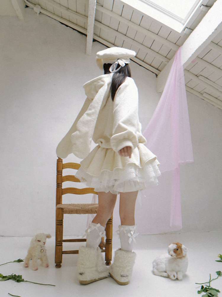 Plush Angel Ears Low Waist Dress【s0000014941】