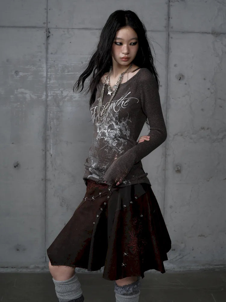 Asymmetrical Suede Skirt【s0000014111】