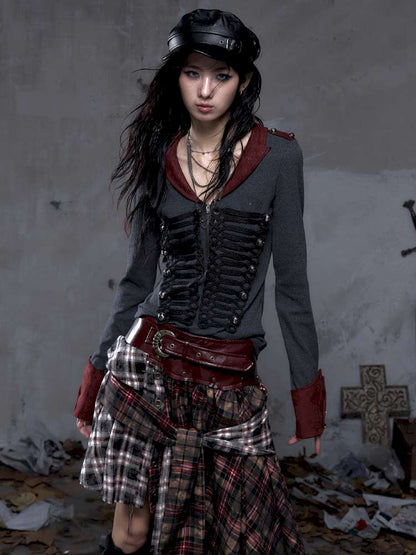 Vintage Punk Knight Slim Fit Shirt【s0000014652】