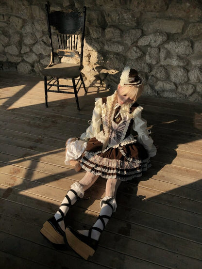 Bone Print Velvet Lace Corset Vest【s0000015613】