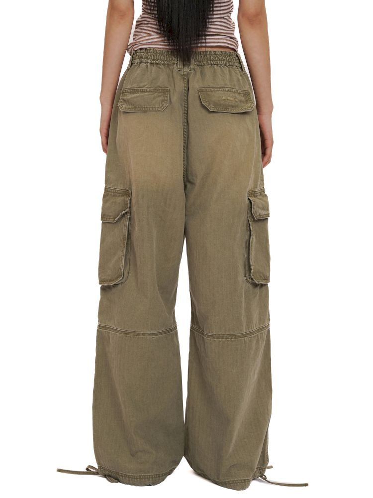Drawstring Peplum work pants【s0000012494】