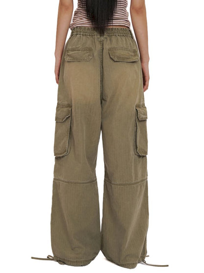 Drawstring Peplum work pants【s0000012494】