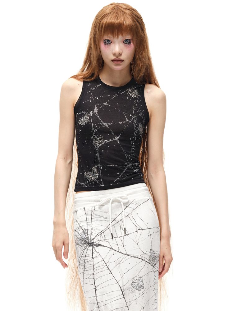 Butterfly Spider Web Iron On Vest【s0000012584】