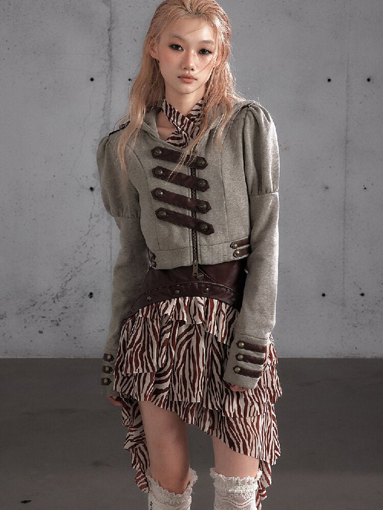 Hooded Fleece Napoleon Jacket【s0000019155】