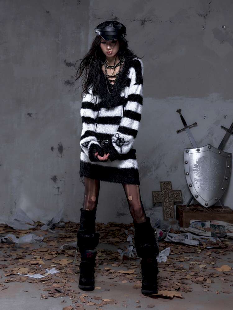 Long-Sleeve Striped Sweater【s0000014474】