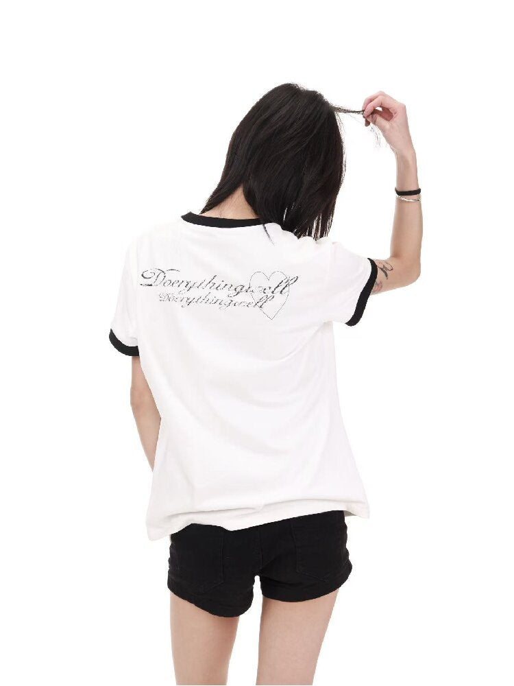 Contrast Patchwork Crew T-Shirt【s0000018214】