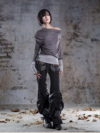 Off-the-shoulder knit top【s0000014488】