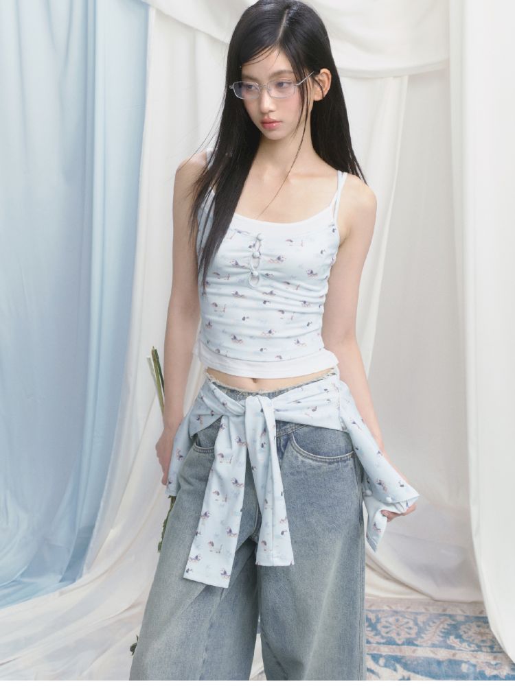 Printed Top Jacket Three Piece Set【s0000012159】