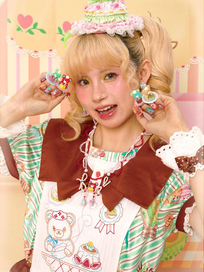 Pudding Bear Resin Colorful Earrings【s0000013353】