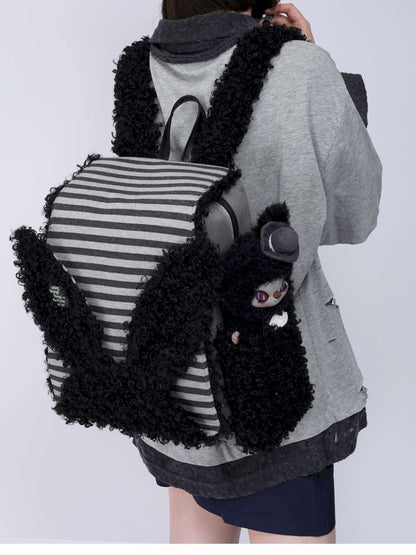 Rabbit Ears Fur Computer School Bag【s0000014615】