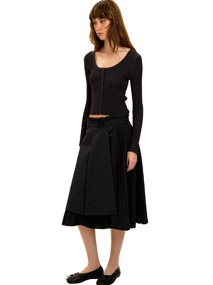 Plaid Puff Sleeve Skirt Set【s0000017925】