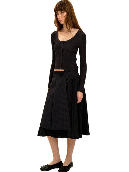 Plaid Puff Sleeve Skirt Set【s0000017925】