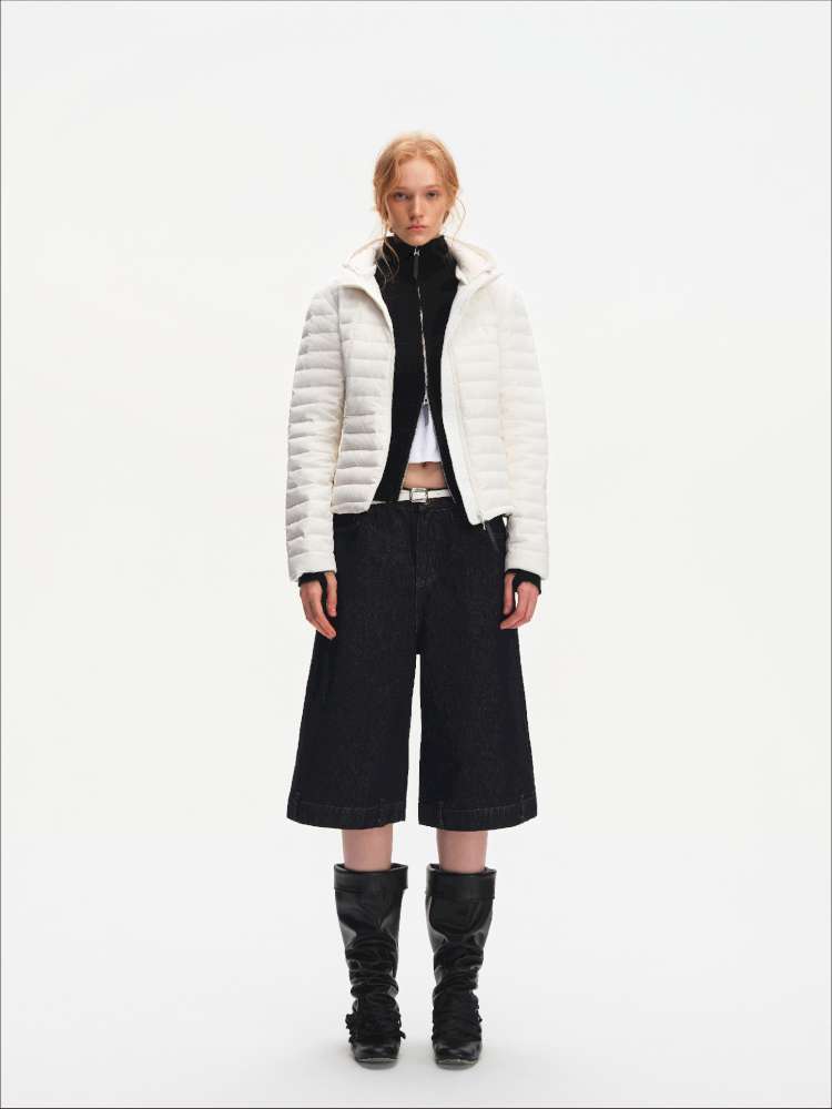 Pork Rib Hooded 90 Down Slim Jacket【s0000014879】