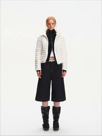 Pork Rib Hooded 90 Down Slim Jacket【s0000014879】