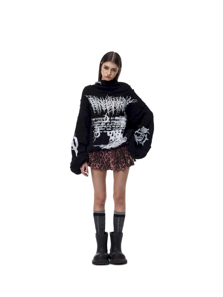 Structure Patchwork Hooded Sweater【s0000015120】