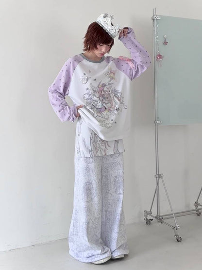 Star Drop-Shoulder Long-Sleeve Sweatshirt【s0000014439】