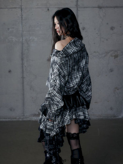 Back leather long sleeve sweater jacket【s0000013477】