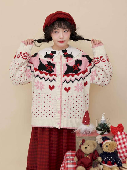 Puppy Bow Embroidery Lace Shirt【s0000015099】