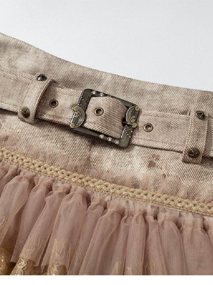 Lace Patchwork Tulle Cake Skirt【s0000019163】