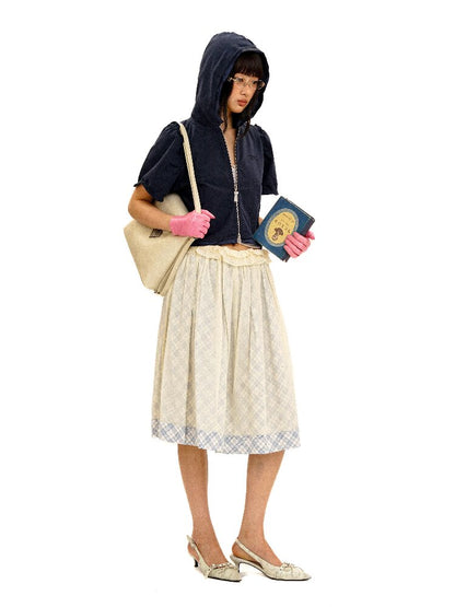 Thin Plaid Bow Spliced Skirt【s0000016087】