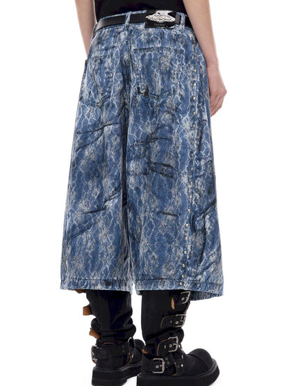 Genderless denim 8-inch shorts【s0000012982】