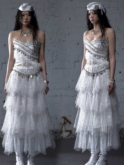 Multi-Layered Mesh Cake Skirt【s0000012789】